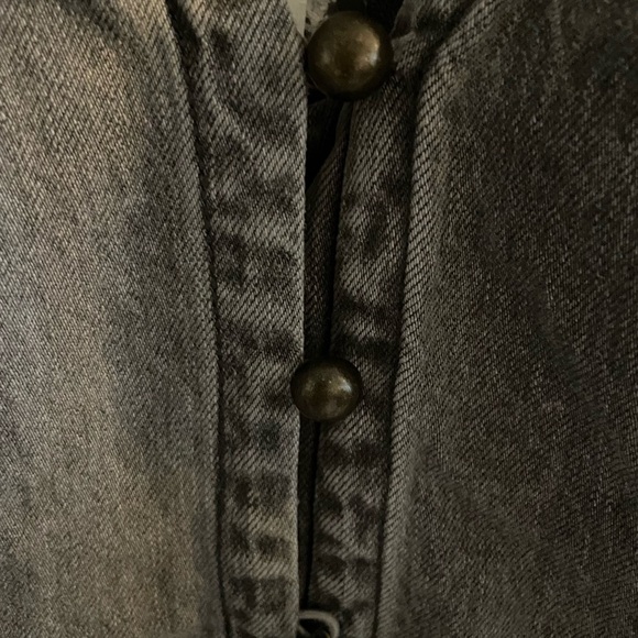 Anthropologie X Pilcro Puff Sleeve Denim Mini Dress Gray - Picture 9 of 11